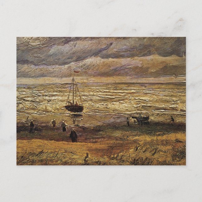 Cartão Postal Vista do mar em Scheveningen por Vincent van Gogh (Frente)