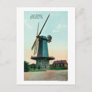 Cartão Postal Vista do moinho de vento holandês em Golden Gate
