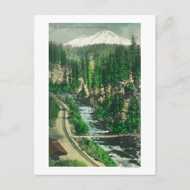 Cartão Postal Vista do Monte Shasta do Shasta Retreat (Frente)