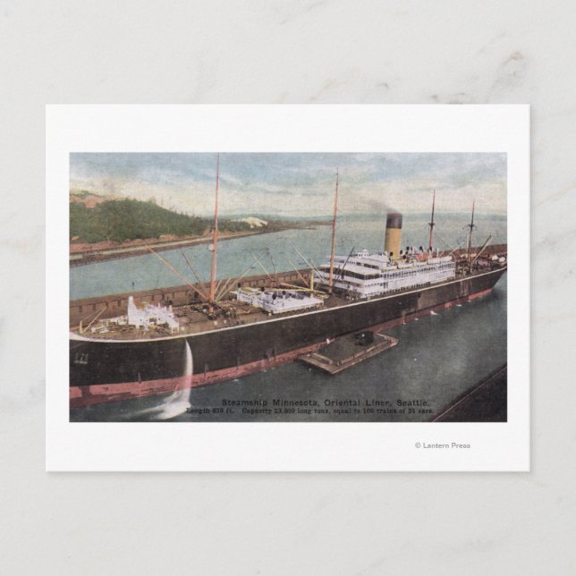 Cartão Postal Vista do Oriental Liner Minnesota (Frente)
