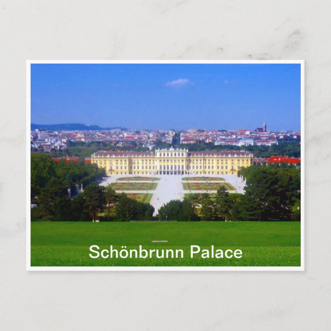 Cartão Postal vista do palácio de schönbrunn (Frente)