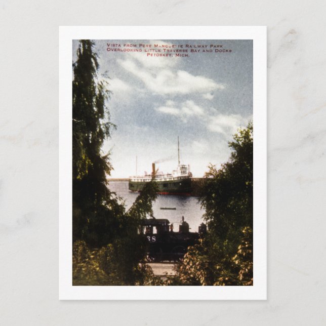 Cartão Postal Vista do Parque Ferroviário Pere Marquette, Petosk (Frente)