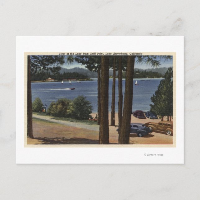 Cartão Postal Vista do ponto de grelha do lago (Frente)