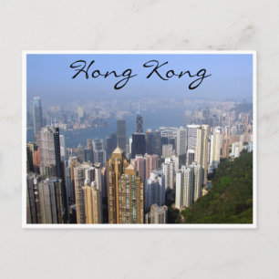 Cartão Postal vista do porto de hong kong