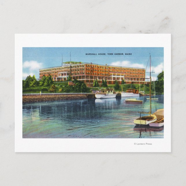 Cartão Postal Vista do Porto de York da Casa Marshall (Frente)