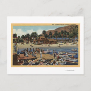 Cartão Postal Vista do Porto do Istmo c/ Nadadores