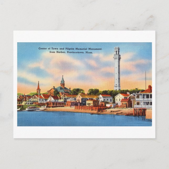 Cartão Postal Vista do Porto em Provincetown, Massachusetts Anti (Frente)