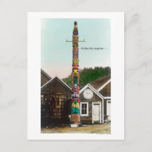 Cartão Postal Vista do Raven TotempoleWrangell, AK