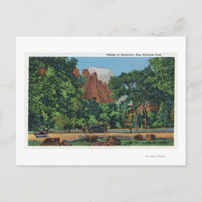 Cartão Postal Vista do Templo de Sinawava (Frente)