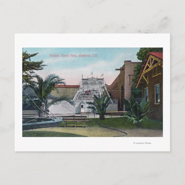 Cartão Postal Vista do Tickler Ride no Parque de Idora (Frente)