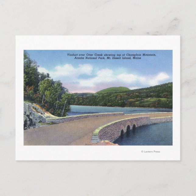 Cartão Postal Vista do Viaduto Otter Creek, Champlain Mt. (Frente)