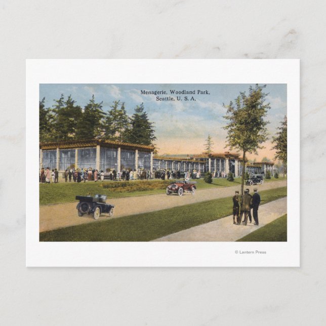 Cartão Postal Vista do Woodland Park Menagerie (Frente)
