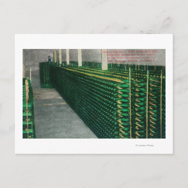 Cartão Postal Vista dos Champagne VaultsAsti, CA (Frente)