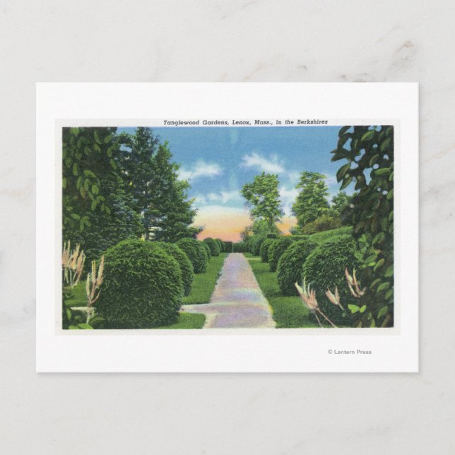 Cartão Postal Vista dos Jardins de Tanglewood nº 2 (Frente)