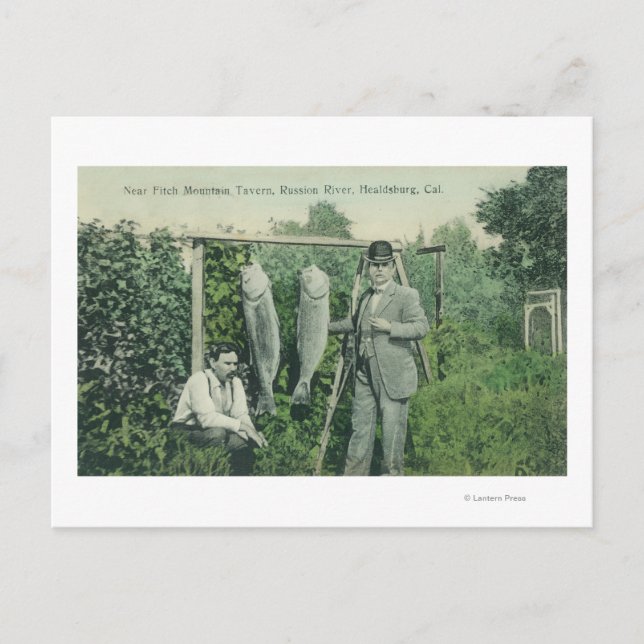 Cartão Postal Vista dos pescadores com capturas perto de Fitch M (Frente)