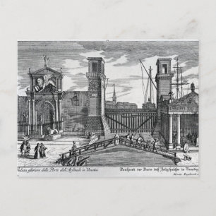 Cartão Postal Vista dos portões à entrada de Arsenal