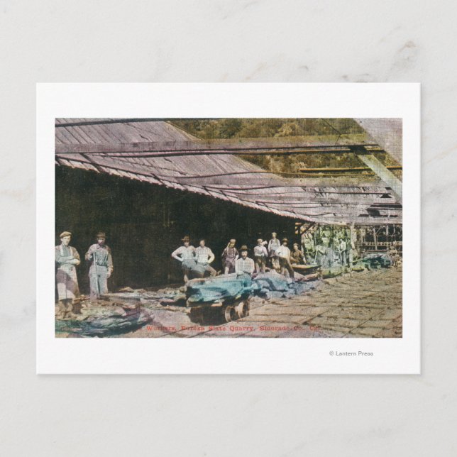Cartão Postal Vista dos Trabalhadores no Eureka Slate Quarry (Frente)
