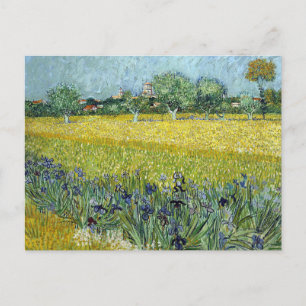 Cartão Postal Vista em Arles com Irlandeses por Vincent Van Gogh