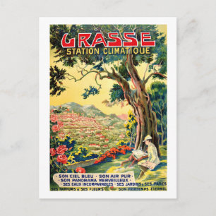 Cartão Postal Vista em Grasse Town, Summer na França