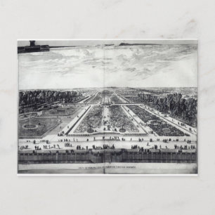 Cartão Postal Vista em perspectiva do jardim