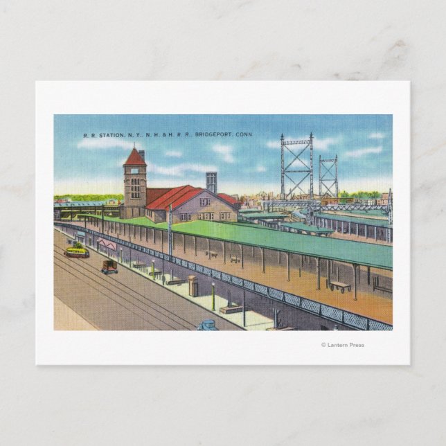 Cartão Postal Vista Exterior da Estação Ferroviária (Frente)