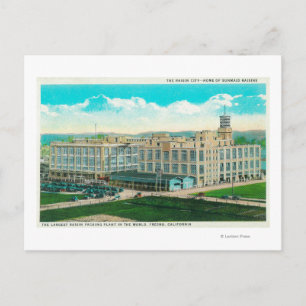 Cartão Postal Vista Exterior da Fábrica de Passas Sun-Maid