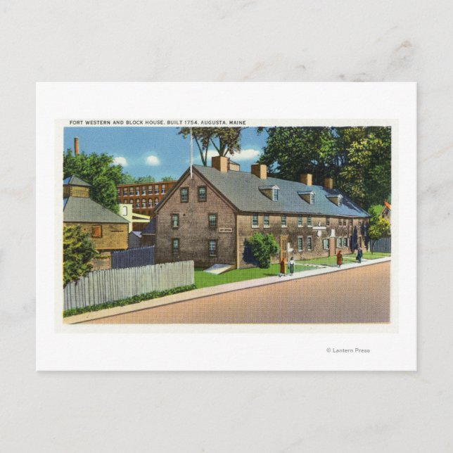 Cartão Postal Vista Exterior de Ft. Casas Ocidentais e Bloqueada (Frente)