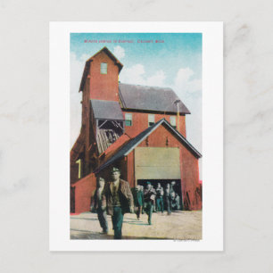 Cartão Postal Vista Exterior de uma Mina, Trabalhadores Saindo