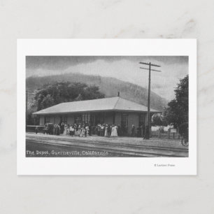 Cartão Postal Vista exterior do depósito de comboios