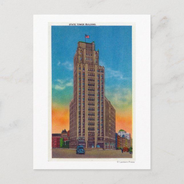 Cartão Postal Vista Exterior do Edifício em Torre Estatal (Frente)