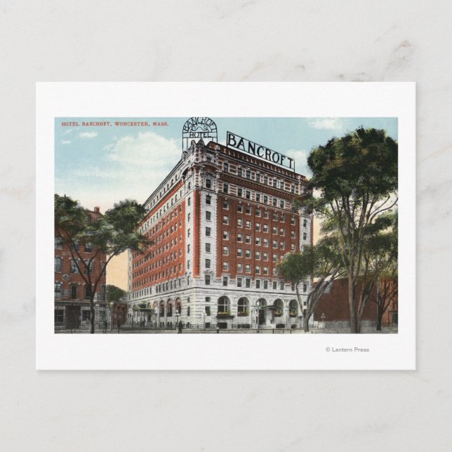 Cartão Postal Vista exterior do Hotel Bancroft (Frente)
