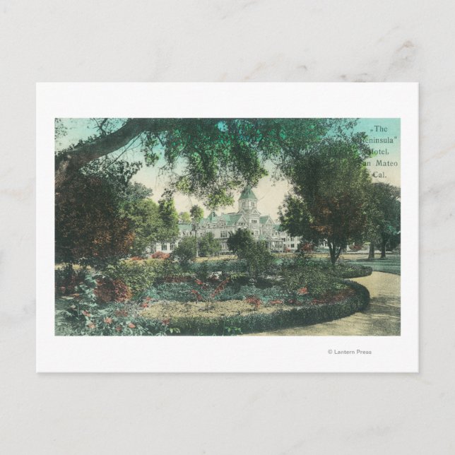 Cartão Postal Vista Exterior do Hotel Península (Frente)