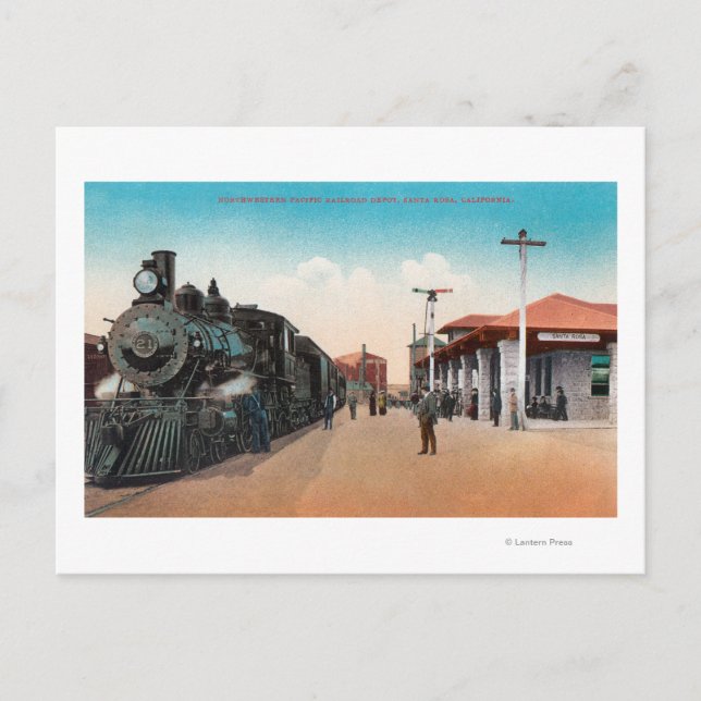 Cartão Postal Vista Exterior do Northwestern Pacific RR (Frente)