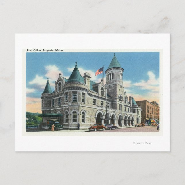 Cartão Postal Vista Exterior do Serviço de Posto 4 (Frente)