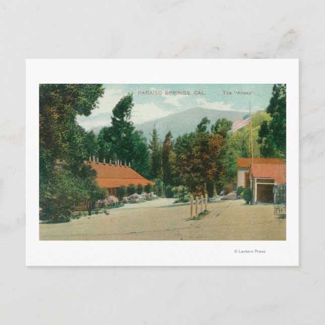 Cartão Postal Vista exterior dos Primaveras de Paraíso, CA (Frente)