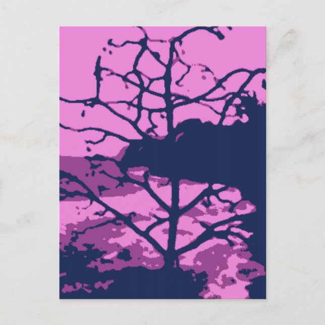 Cartão Postal Vista Fotográfica de Árvore de Praia do Oceano Hav (Frente)