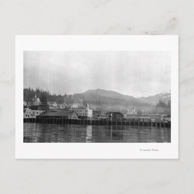 Cartão Postal Vista frontal de Ketchikan, Alasca (Frente)