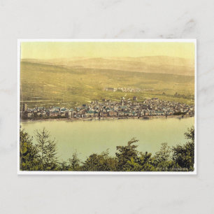 Cartão Postal Vista geral, Rudesheim, o Reno, Alemanha