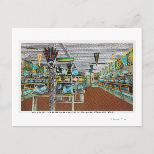 Cartão Postal Vista interior do Aquário do Mar Profundo (Frente)