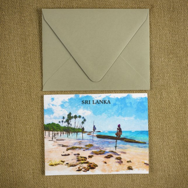 Cartão Postal Vista litoral tropical do Sri Lanka (sri lanka tropical coastline postcard)