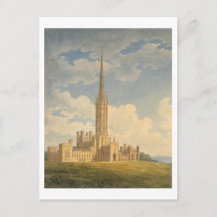 Cartão Postal Vista noroeste de Fonthill Abbey (c/c no papel)