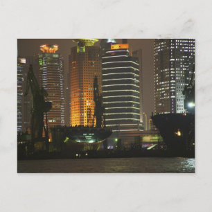 Cartão Postal Vista noturna de destaque em Pudong New Area por