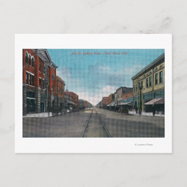 Cartão Postal Vista Ocidental da Quarta Rua # 2 (Frente)