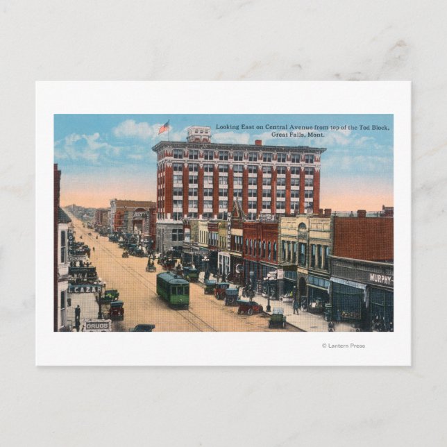 Cartão Postal Vista Oriental da Avenida CentralGrandes Cataratas (Frente)