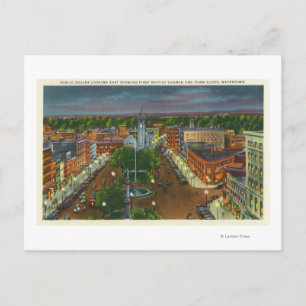 Cartão Postal Vista Oriental da Praça Pública, Relógio Municipal