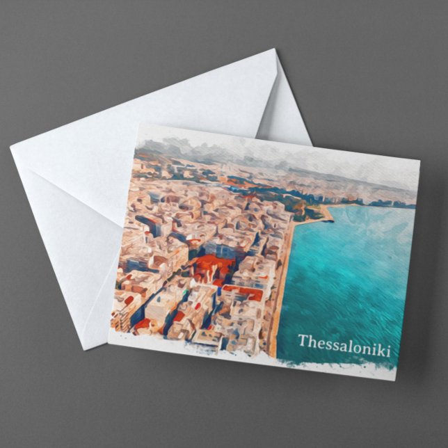 Cartão Postal Vista Panorama da Grécia de Salónica (Thessaloniki Greece postcard)