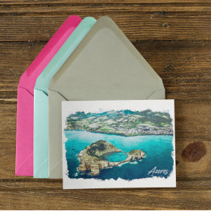 Cartão Postal Vista Panorama da Ilha dos Açores Atlântica