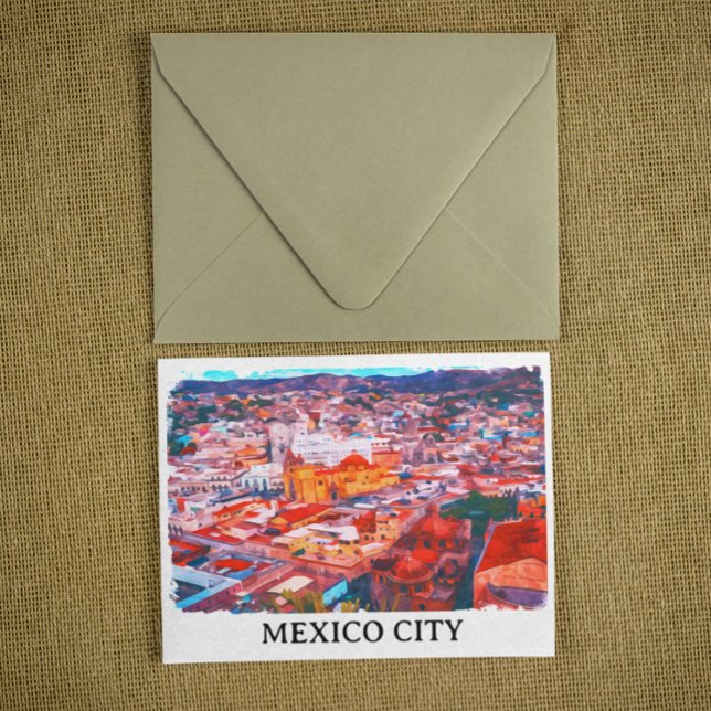 Cartão Postal Vista Panorama de Pintura CDMX na Cidade do México (mexico city painting postcard)