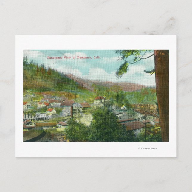Cartão Postal Vista Panorâmica da Cidade de Dunpresunir, CA (Frente)