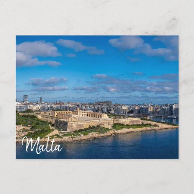 Cartão Postal Vista panorâmica de Sliema em Malta (Frente)